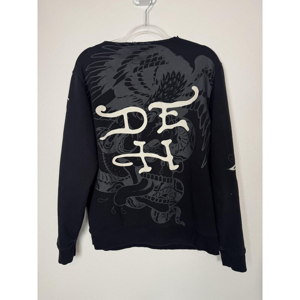 Ed Hardy Sweatshirt Adults Men Medium Black Tiger Graphic Pullover Tattoo - Picture 3 of 14